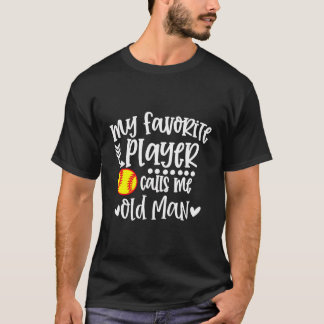 T-shirt Mon Joueur De Softball Préféré M'Appelle Oba-Chan 