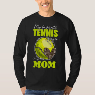 T-shirt Mon Joueur De Tennis Favori M'Appelle Maman Leopar