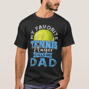 T-shirt Mon Joueur De Tennis Favori M'Appelle Papa USA Pèr