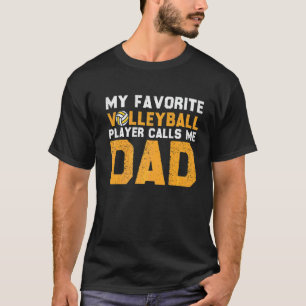 T-shirt Mon Joueur De Volley-Ball Favori M'Appelle Papa Je