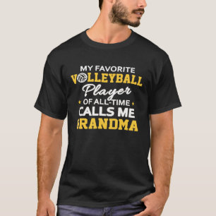 T-shirt Mon Joueur De Volley-ball Préféré M'Appelle Grand-