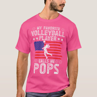 T-shirt Mon Joueur De Volleyball Favori M'Appelle Pops Vol
