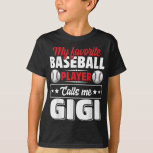 T-shirt Mon joueur favori de baseball m'appelle la mère de