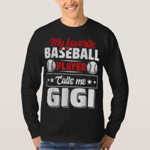 T-shirt Mon joueur favori de baseball m'appelle la mère de