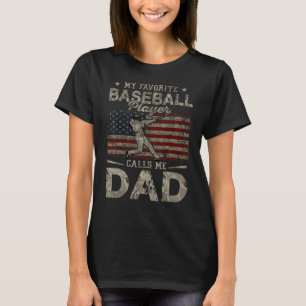 T-shirt Mon joueur favori de baseball m'appelle papa père
