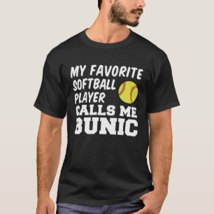 T-shirt Mon Joueur favori de softball m'appelle Bunic Roma