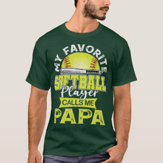 T-shirt Mon Joueur favori de softball m'appelle Papa G