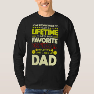 T-shirt Mon Joueur favori de softball m'appelle Papa Softb