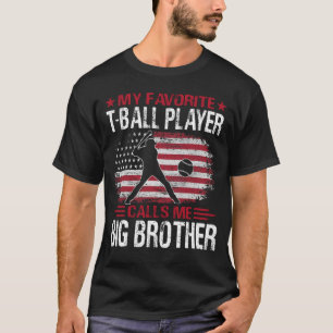 T-shirt Mon Joueur Favori De T-Ball M'Appelle BIG BROTHER