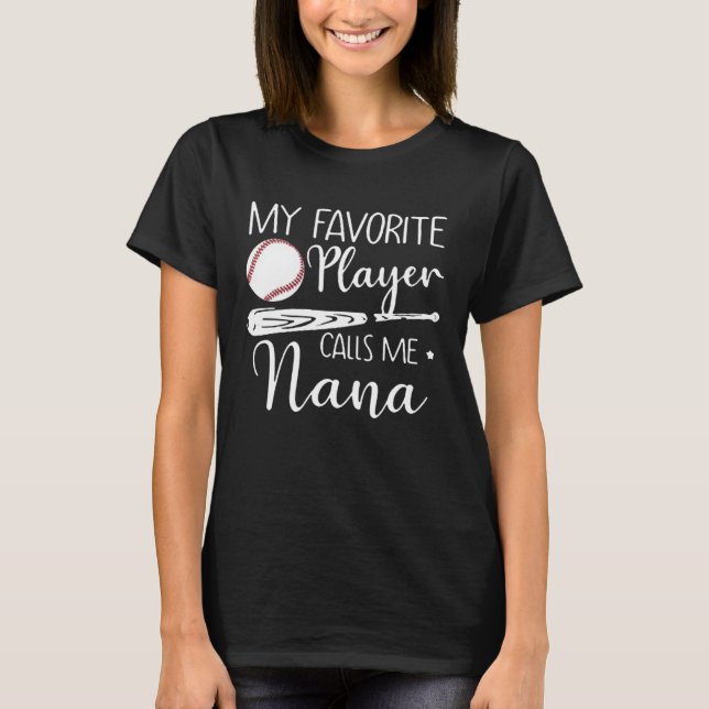 T-shirt Mon Joueur Favori M'Appelle Nana Baseball (Devant)