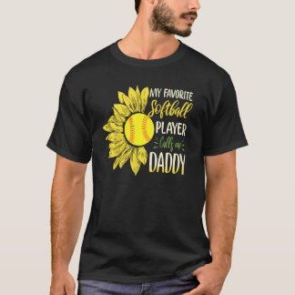 T-shirt Mon Joueur préféré de softball m'appelle papa Sunf