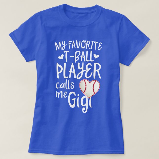 T-shirt Mon joueur préféré de T-ball m'appelle base-ball (Design devant)