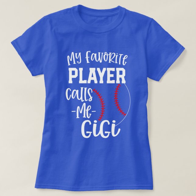 T-shirt Mon joueur préféré m'appelle cadeau de base-ball (Design devant)