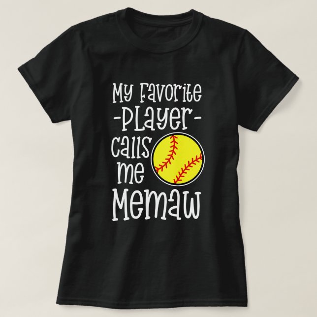 T-shirt Mon joueur préféré m'appelle jeu de base-ball de (Design devant)