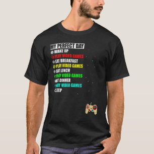 T-shirt Mon jour de jeu parfait Joueur vidéo amusant pour 