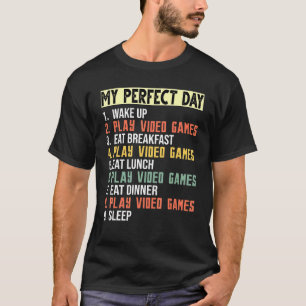 T-shirt Mon Jour Parfait Jeux Vidéo Cool Gamer Tee Cadeau
