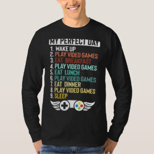 T-shirt Mon Jour Parfait Jeux Vidéo Jeu Drôle