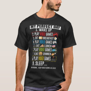 T-shirt Mon Jour Parfait Jeux Vidéo Jeu Joueur Garçons Hom