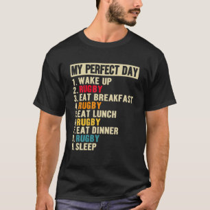 T-shirt Mon Jour Parfait Joueur De Rugby Drôle Aimer Rugby