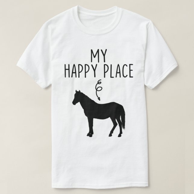 T-shirt Mon Joyeux Lieu Cheval Lover Cadeaux Équitation (Design devant)
