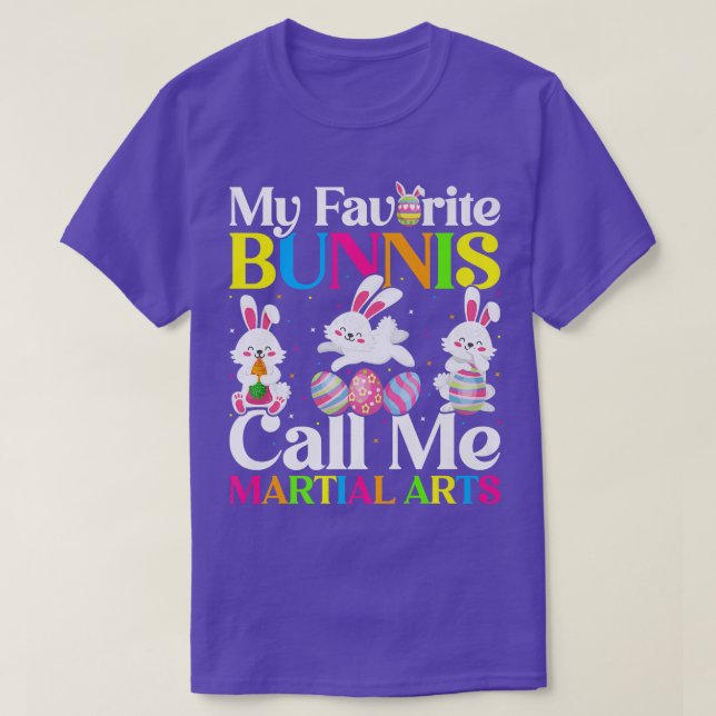 T-shirt Mon Lapin Favori M'Appelle Arts Martiaux Pâques  (Design devant)