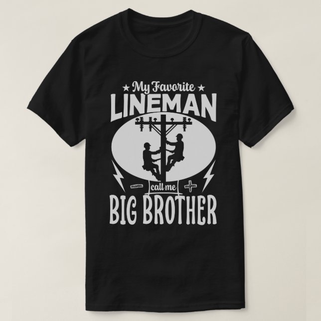 T-shirt Mon Lineman Favori M'Appelle GRAND BROTHER Pères D (Design devant)
