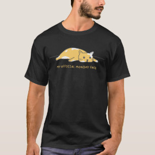 T-shirt Mon Lundi Officiel Visage Drôle Grumpy Visage Chat