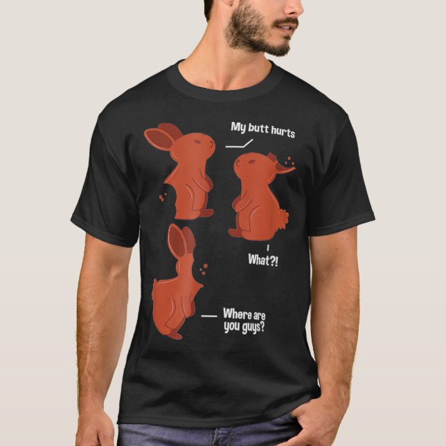 T-shirt Mon Mais Blessé Chocolat Bunny Gag Joke Pâques Jou (Devant)