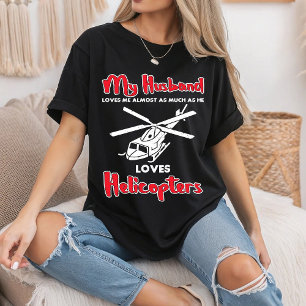 T-shirt Mon Mari Aime Les Hélicoptères Pilotes Drôle