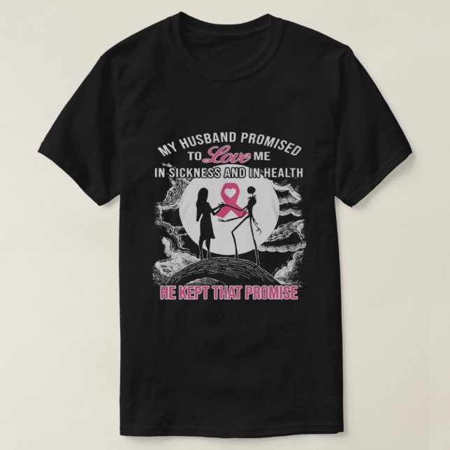 T-shirt Mon mari Cancer du sein (Design devant)
