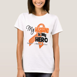 T-shirt Mon mari est mon héros - leucémie