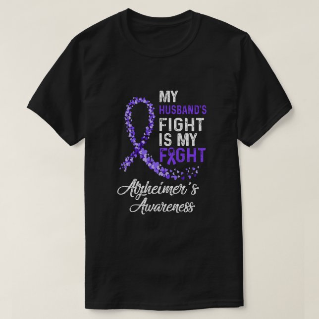 T-shirt Mon Maris combat est ma lutte contre le cancer d'A (Design devant)