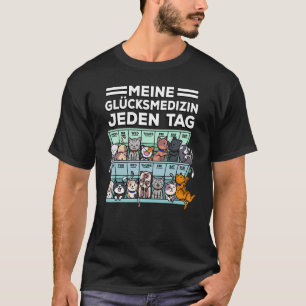 T-shirt Mon médicament pour le bonheur appelé Chats tous l