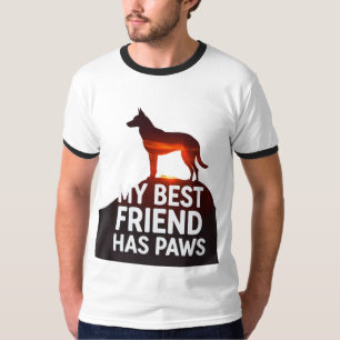 T-shirt "Mon meilleur ami a des pattes" - Silhouette de ch
