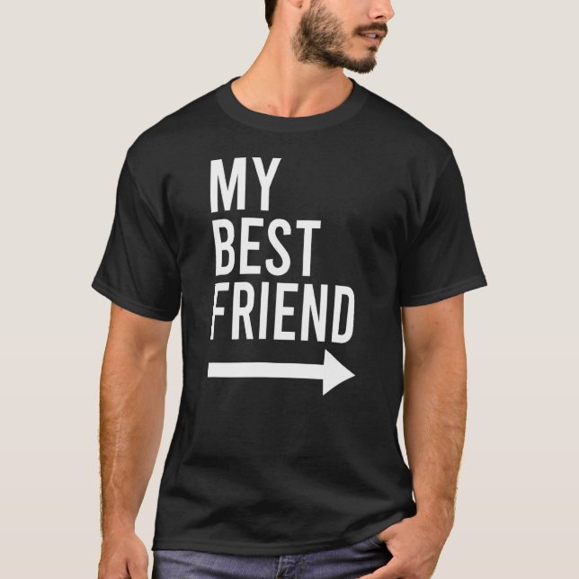T-shirt Mon Meilleur Ami Avec Flèche Pointeur Bestie Gauch (Devant)