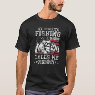 T-shirt Mon meilleur ami de pêche appelle-moi maman drapea