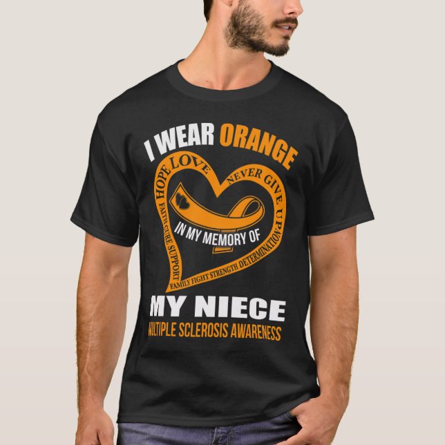 T-shirt Mon Mémoire De Ma Nièce Sclérose En Plaques (Devant)