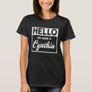 T-shirt Mon nom est Cynthia Name Tag
