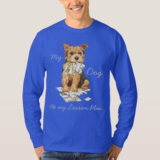T-shirt Mon Norwich Terrier a mangé mon plan de leçon (Devant)