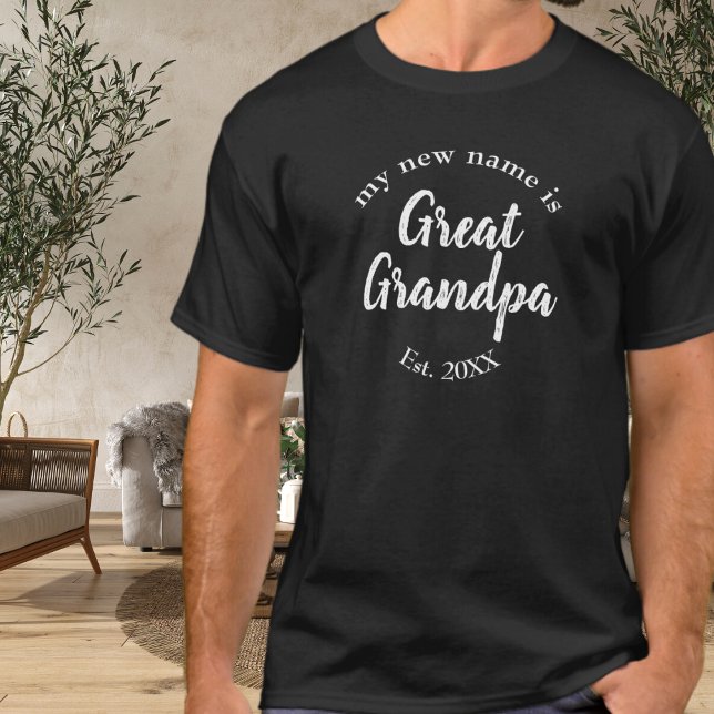 T-shirt Mon nouveau nom est Grand-père sur Black Est (Créateur téléchargé)
