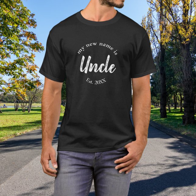 T-shirt Mon nouveau nom est Oncle New Uncle Est sur Noir (Créateur téléchargé)