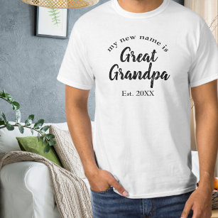 T-shirt Mon nouveau nom Grand-père Nouveau Grand-père
