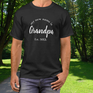T-shirt Mon nouveau nom Grand-père sur le noir
