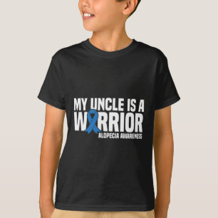 T-shirt Mon oncle est un guerrier Bleu Ruban Alopecia Awar