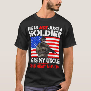 T-shirt Mon Oncle Est Un Héros Soldat Fière Milice Nephew