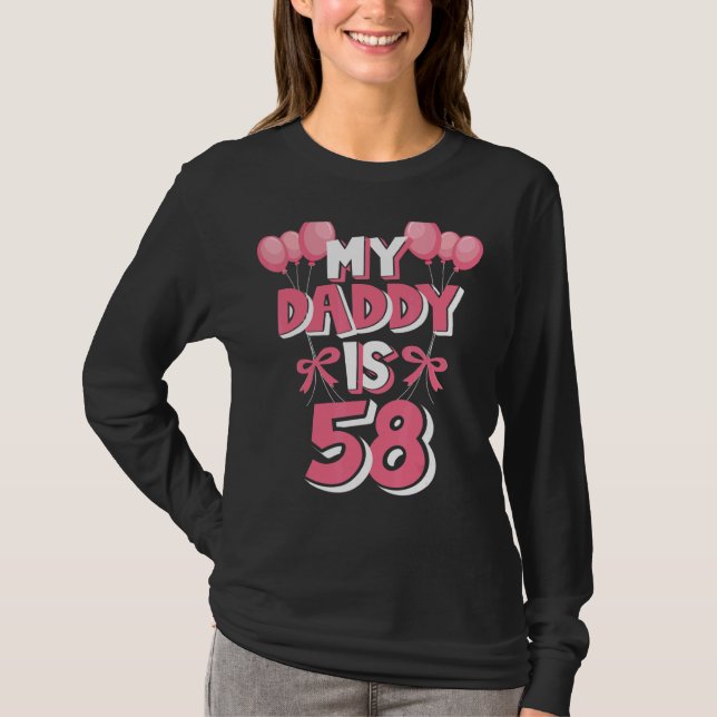 T-shirt Mon papa a 58 ans, 58e anniversaire masculin (Devant)
