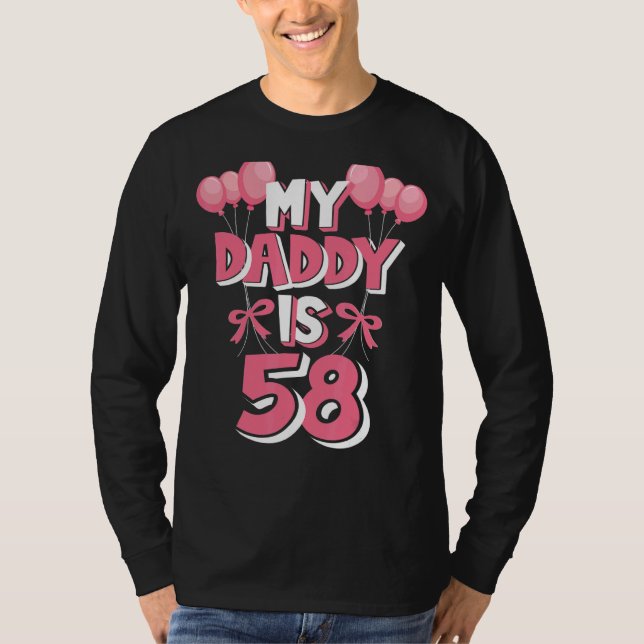 T-shirt Mon papa a 58 ans, 58e anniversaire masculin (Devant)