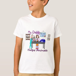 T-shirt Mon papa aide des animaux--Le vétérinaire badine