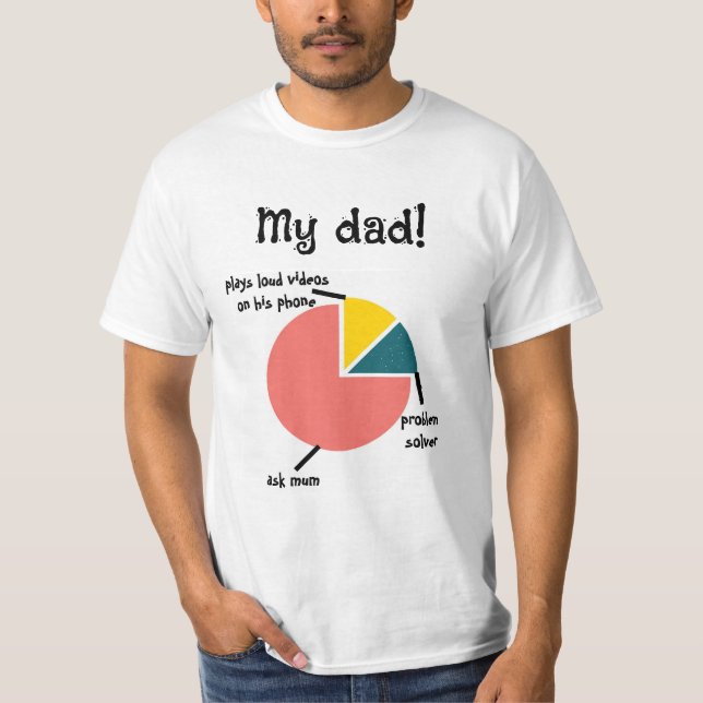 T-shirt Mon Papa, Des Traits Drôle, Des Surprises Personna (Devant)