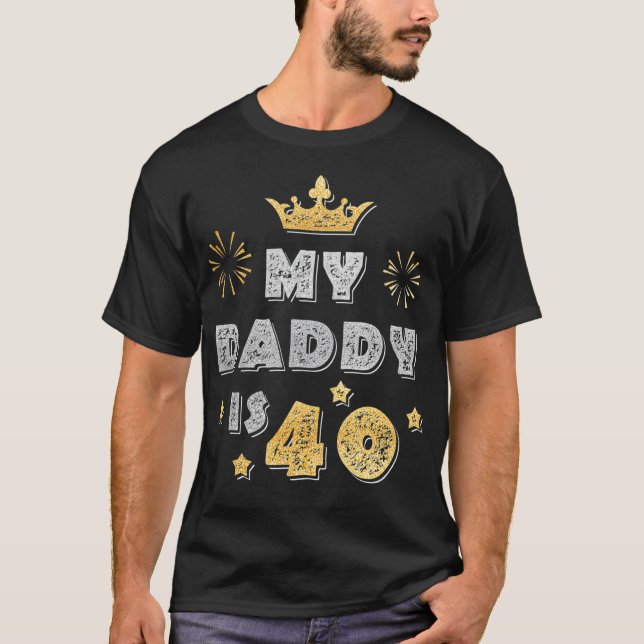 T-shirt Mon papa est 40 Drôle cadeau pour père pour 40e (Devant)